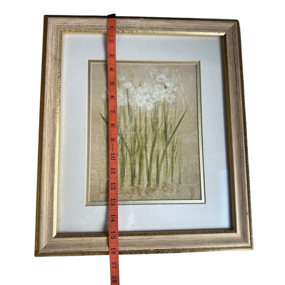 Framed Botanical Wall Art Prints Set of 2 Gold Wood Frame Neutral Floral Vintage - Picture 7 of 15